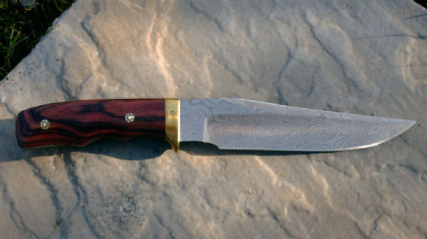 Styalised Damascus Bowie knife